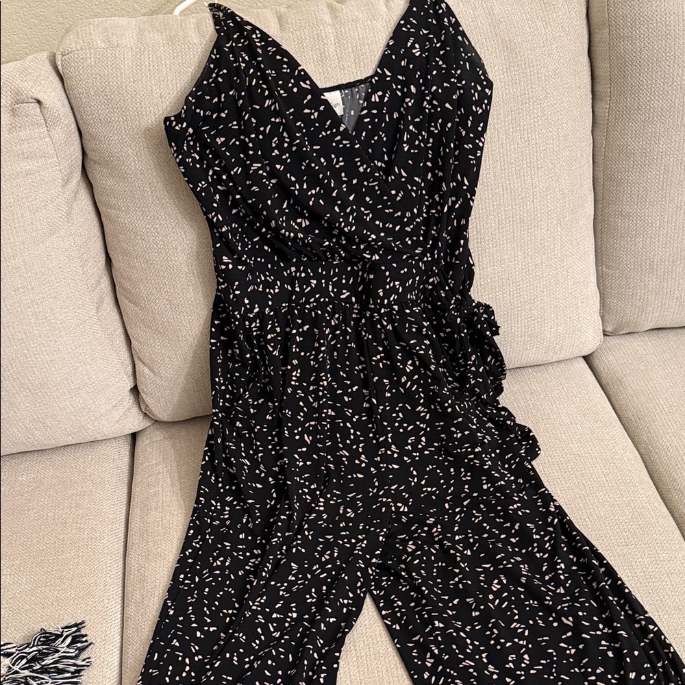 Kaileigh Black and White Patterned Jumpsuit